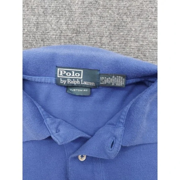 Vtg Polo Ralph Lauren Shirt Mens Large Green Blue Pique Pony golf Lot of 2 - Picture 15 of 16